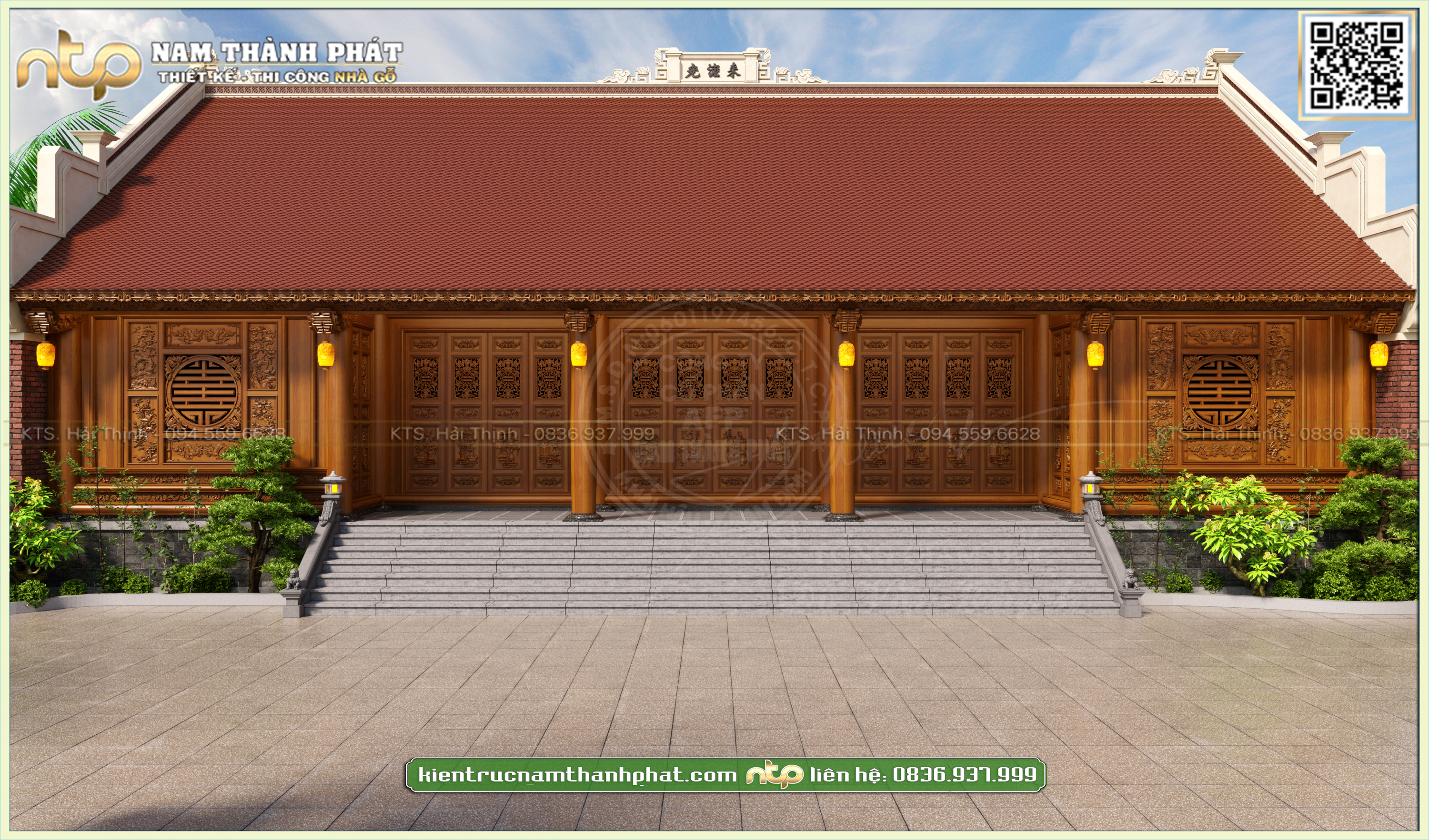 Nhà gỗ 3 gian 2 chái: nơi thờ cúng tổ tiên - mang đậm nét cổ kính truyền thống