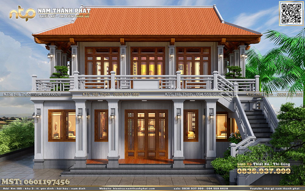 13 mẫu thiết kế nhà gỗ 2 tầng đẹp nhất Việt Nam 2023