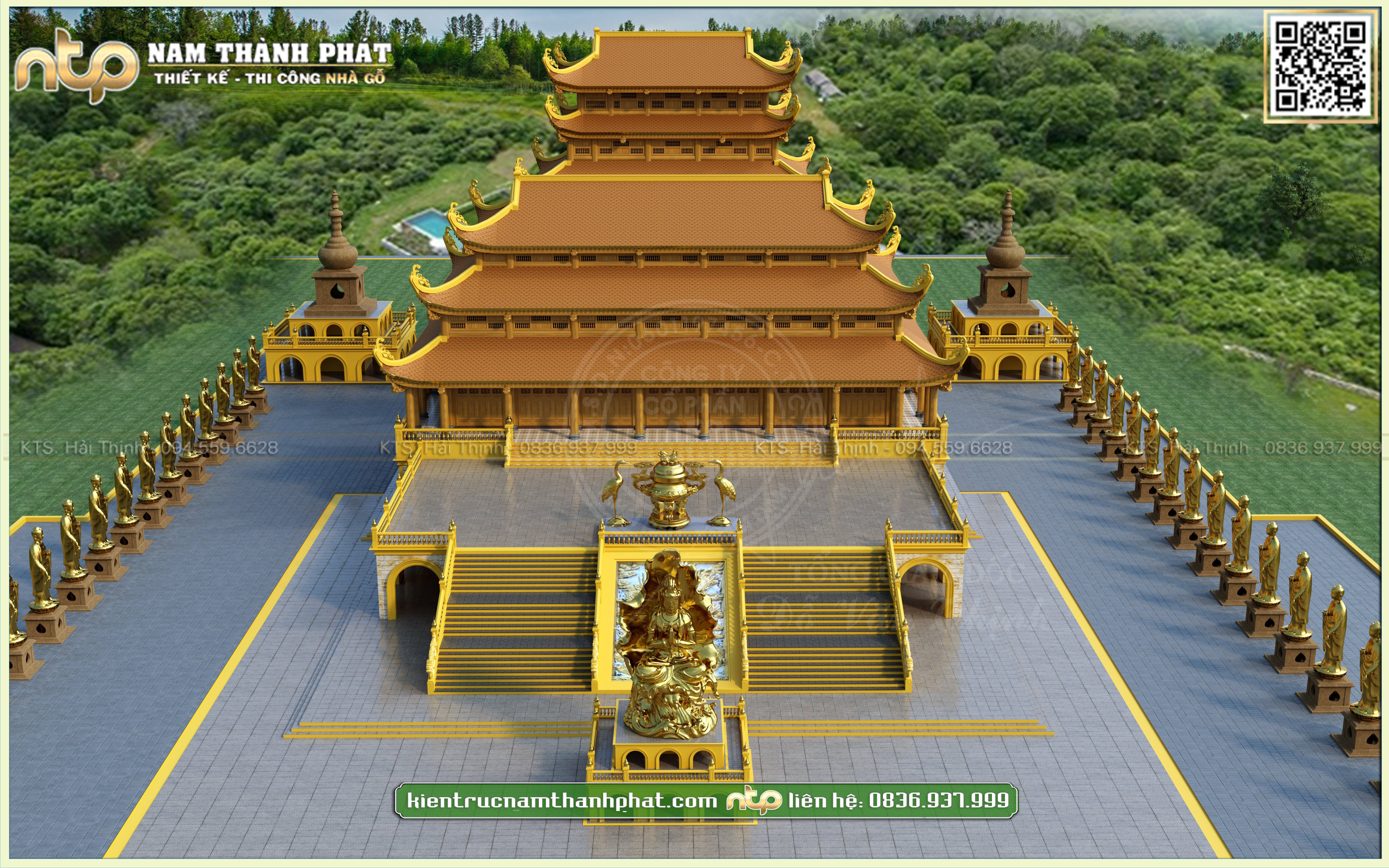 Mẫu thiết kế chùa Long Sơn tại Trà Vinh