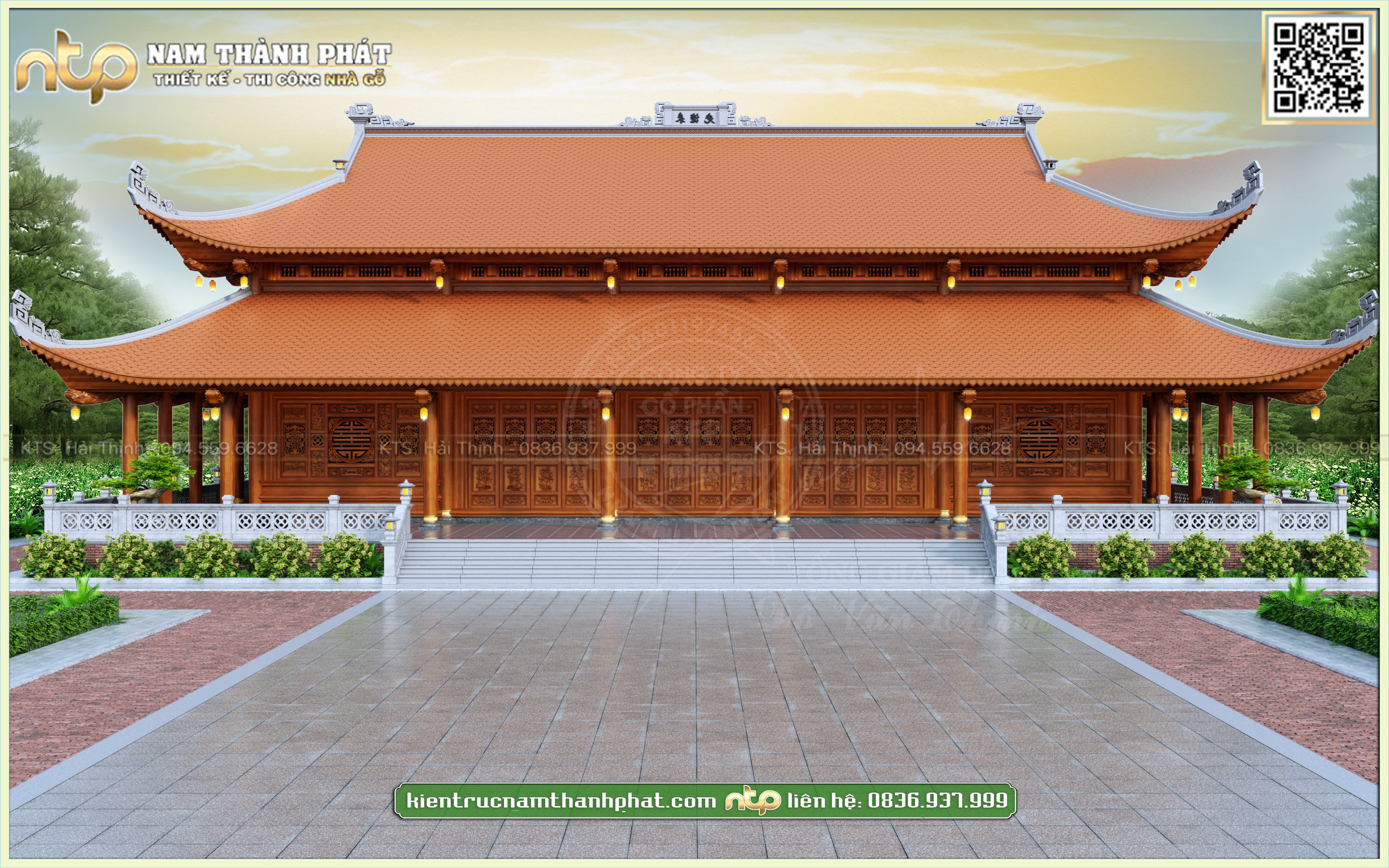 Nhà gỗ 5 gian 2 chái chồng diêm - mẫu thiết kế đẳng cấp tại Kiên Giang