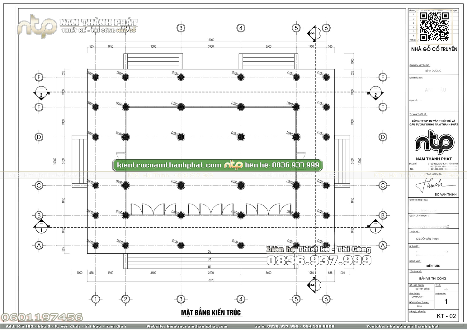 Nhà gỗ 3 gian 4 mái hiên chạy xung quanh