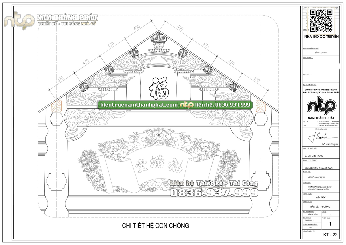 Chi Tiết Bản Vẽ Nhà Gỗ 3 Gian 4 Mái Đao Cong Hiên Chạy Xung Quanh, Vì Thuận Thưng Vách Siêu Đẹp