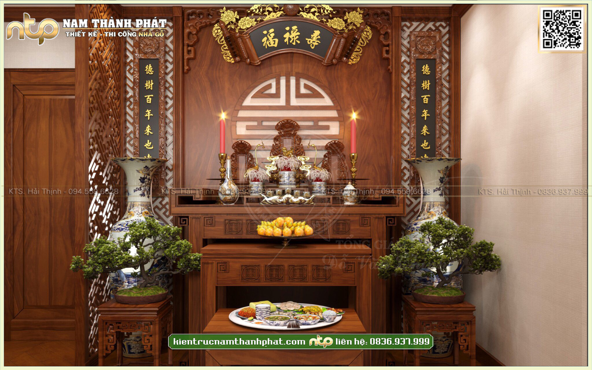 Mẫu nội thất phòng thờ nhỏ gọn chi phí vừa túi tiền | Nam Thành Phát