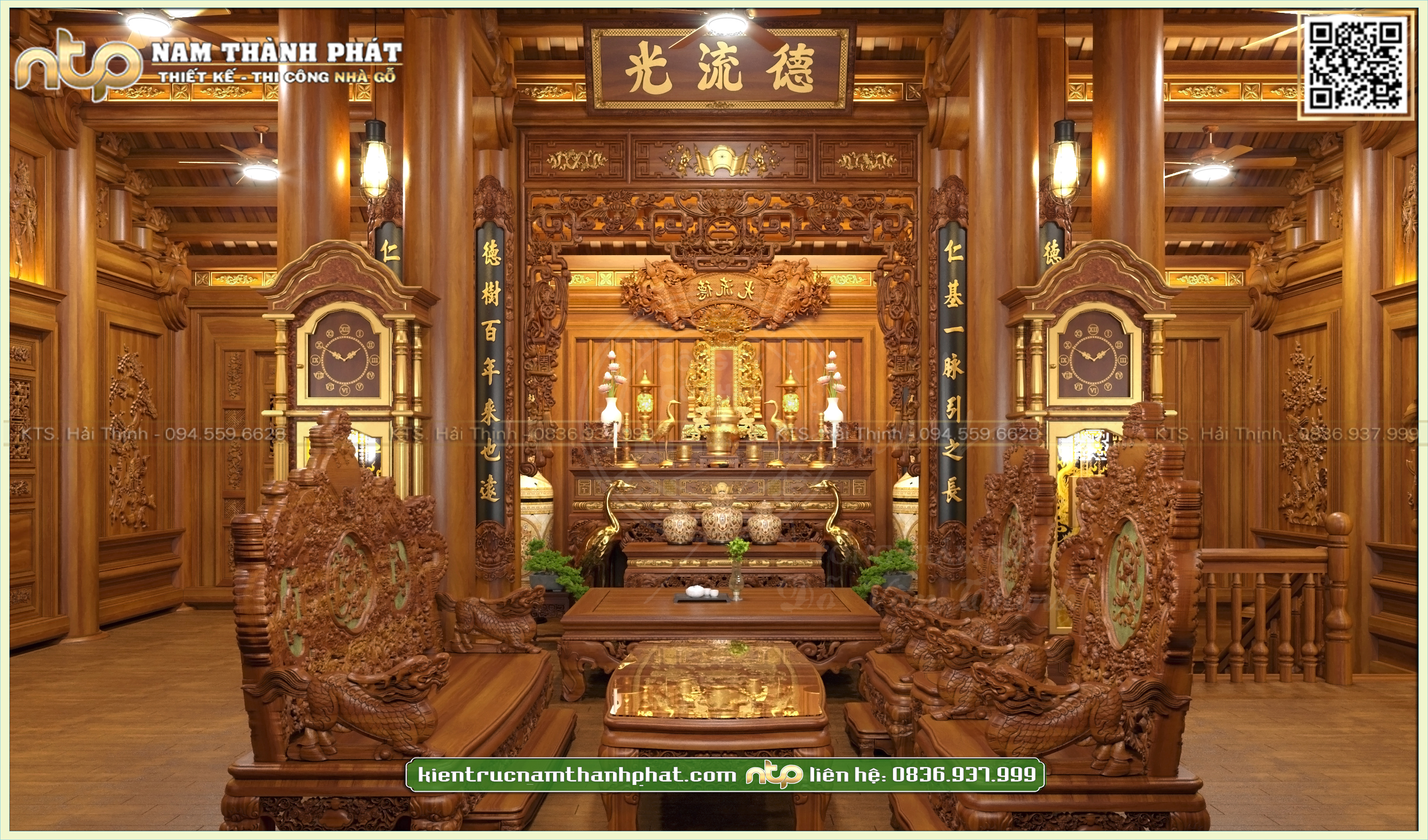 Siêu nội thất nhà gỗ 2 tầng | KIẾN TRÚC NAM THÀNH PHÁT