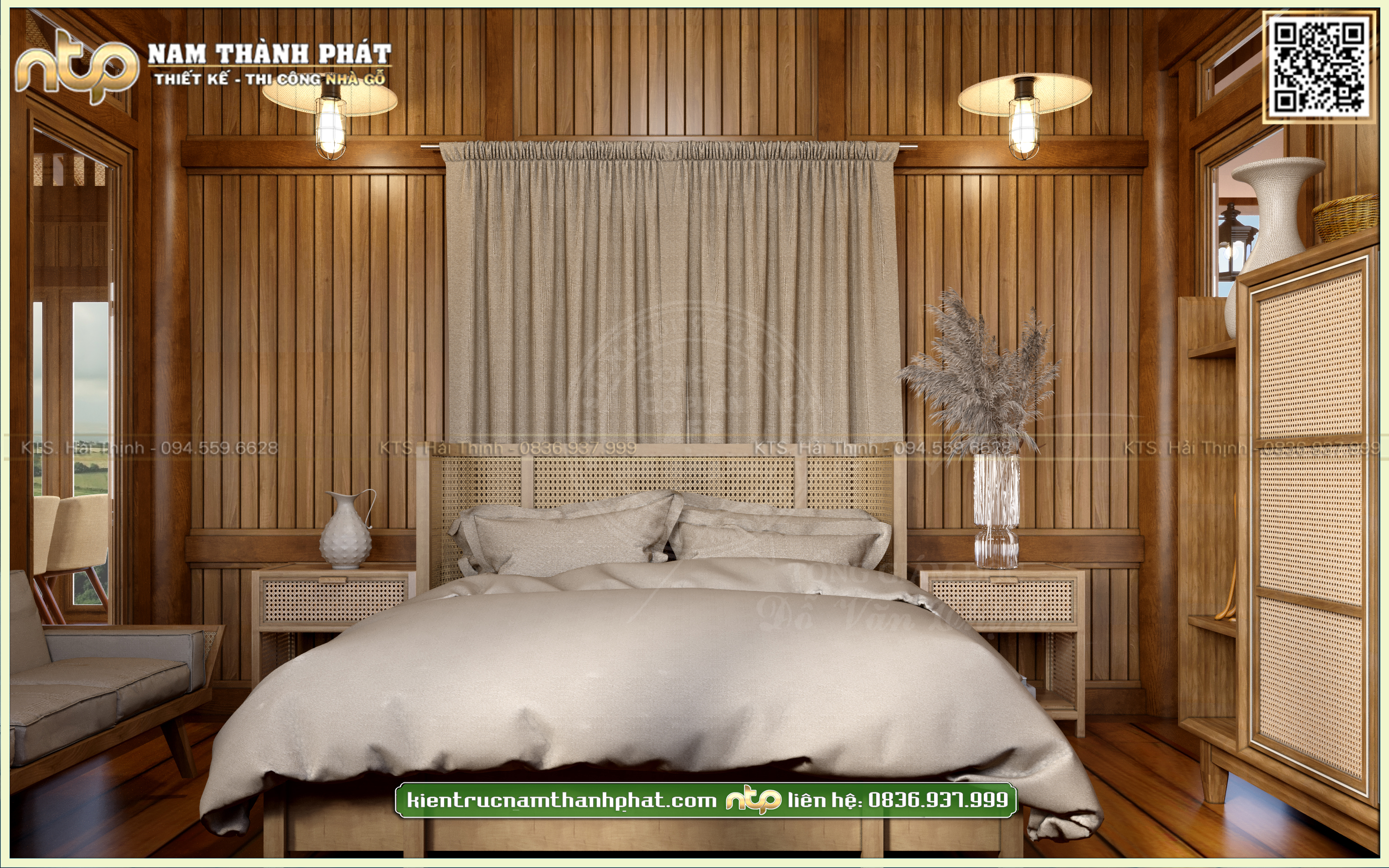 Mẫu thiết kế nội thất phòng ngủ đẹp phù hợp để nghỉ dưỡng