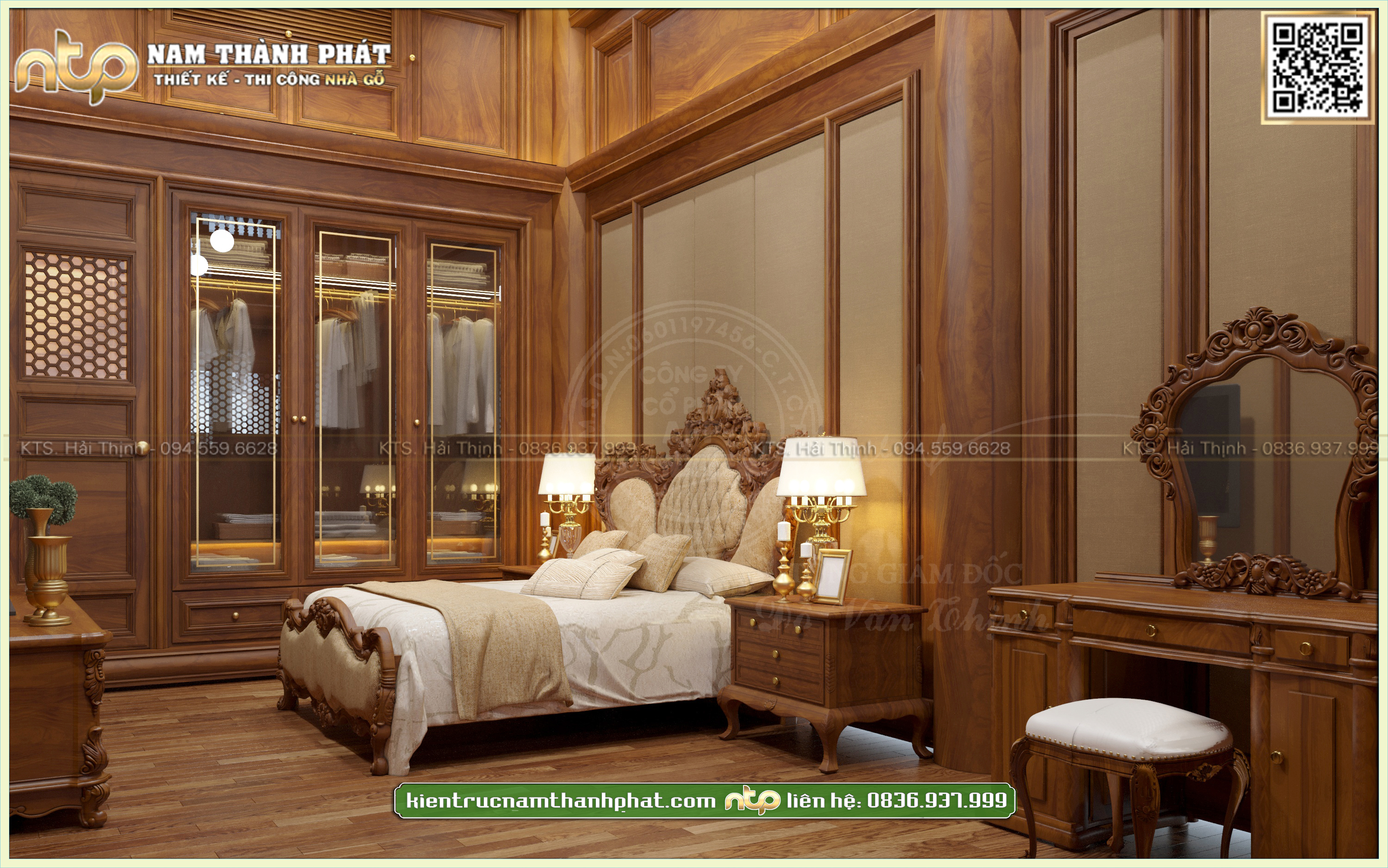 Nội thất phòng ngủ mang phong cách tân cổ nhẹ nhàng | 0836 937 999