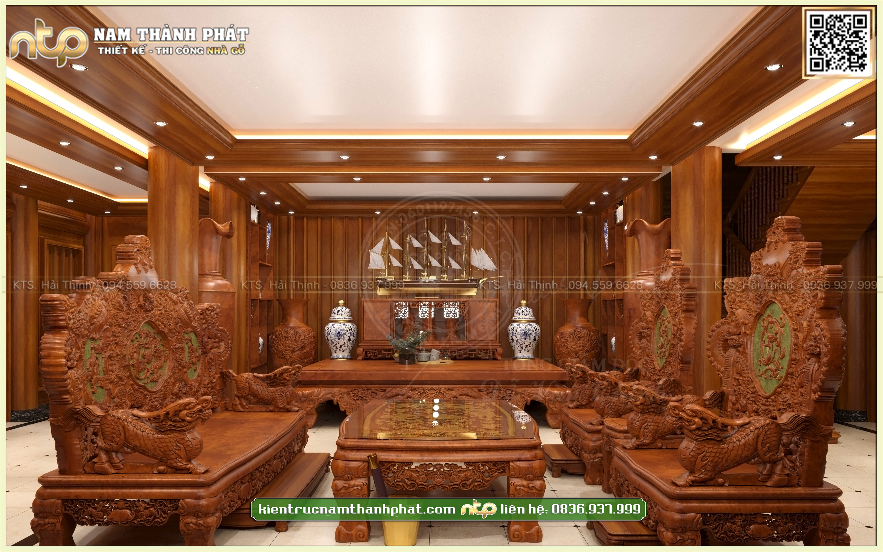 Không gian tiếp khách đẳng cấp cho giới thượng lưu chơi nhà gỗ | 0836 937 999