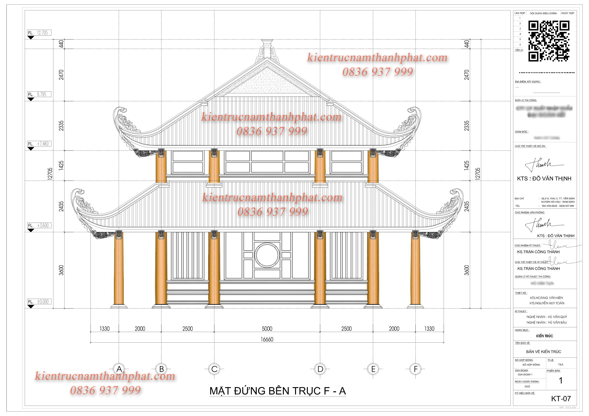 Nhà từ đường 2 tầng 8 mái