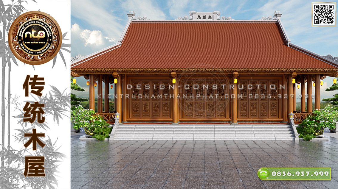 Mê mẩn ngắm nhìn mẫu thiết kế từ đường 3 gian 4 mái đẹp không góc chết | Tâm nguyện của gia chủ tại Huế xa quê luôn hướng về nguồn cội