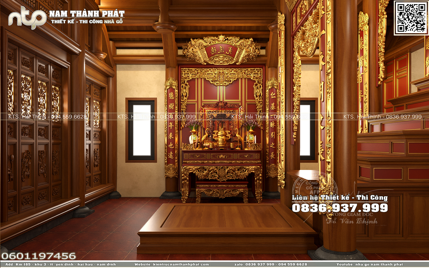 Mẫu thiết kế nội thất điện thờ - Điện thờ tam, tứ phủ tại Lạng Sơn