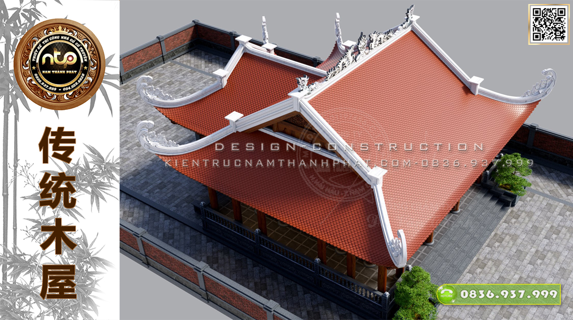 Từ Đường Họ Nguyễn - Từ Đường 3 Gian Có Hậu Cung - Thiết Kế & Thi Công Trọn Gói Nhà Gỗ Nam Thành Phát