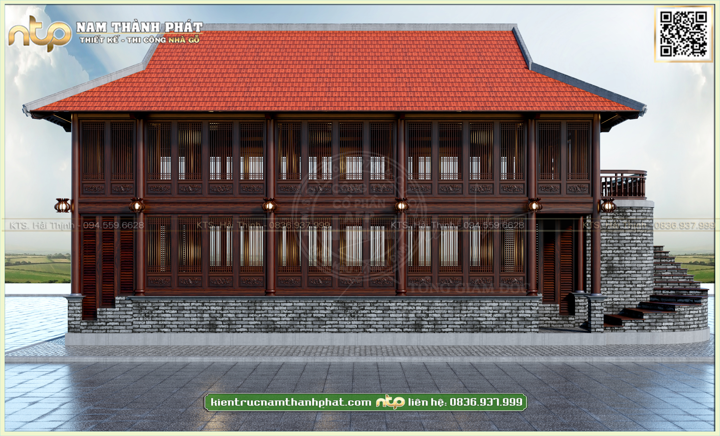 Nhà gỗ hiện đại lợp ngói nam - Mẫu nhà sàn gỗ phong cách wasabi lạ mắt | Nam Thành Phát