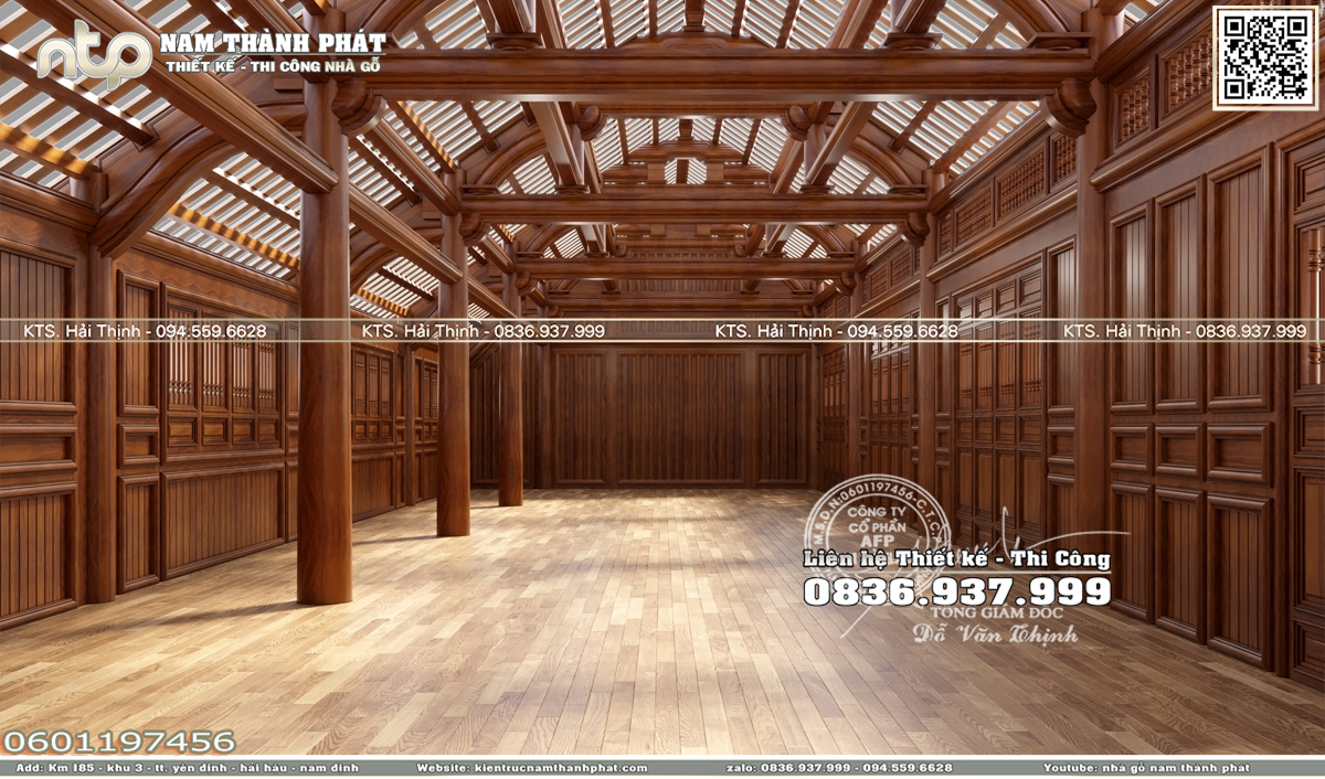 Mẫu nhà sàn gỗ đơn giản tiện nghi - Nhà sàn gỗ 5 gian