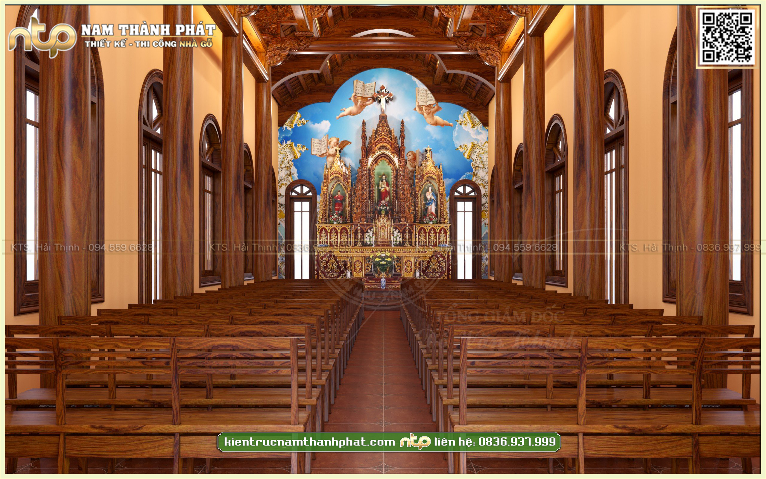 Thiết Kế Phối Cảnh Nội Thất Nhà Thờ Giáo Họ Văn Lãng Ngoại | Nhà Gỗ Nam Thành Phát