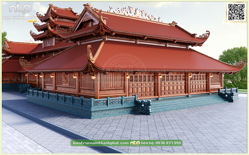 Nhà Gỗ 5 Gian Chồng Diêm Dáng Chữ Công Có Cổ Lâu | Kiệt Tác Đình Chùa Bậc Nhất Việt Nam 