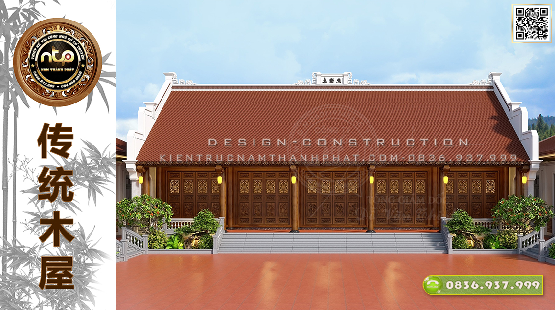 Nhà gỗ 5 gian thông hiên >> Mẫu nhà gỗ mang nét đẹp giá trị thời gian trường tồn | Nam Thành Phát